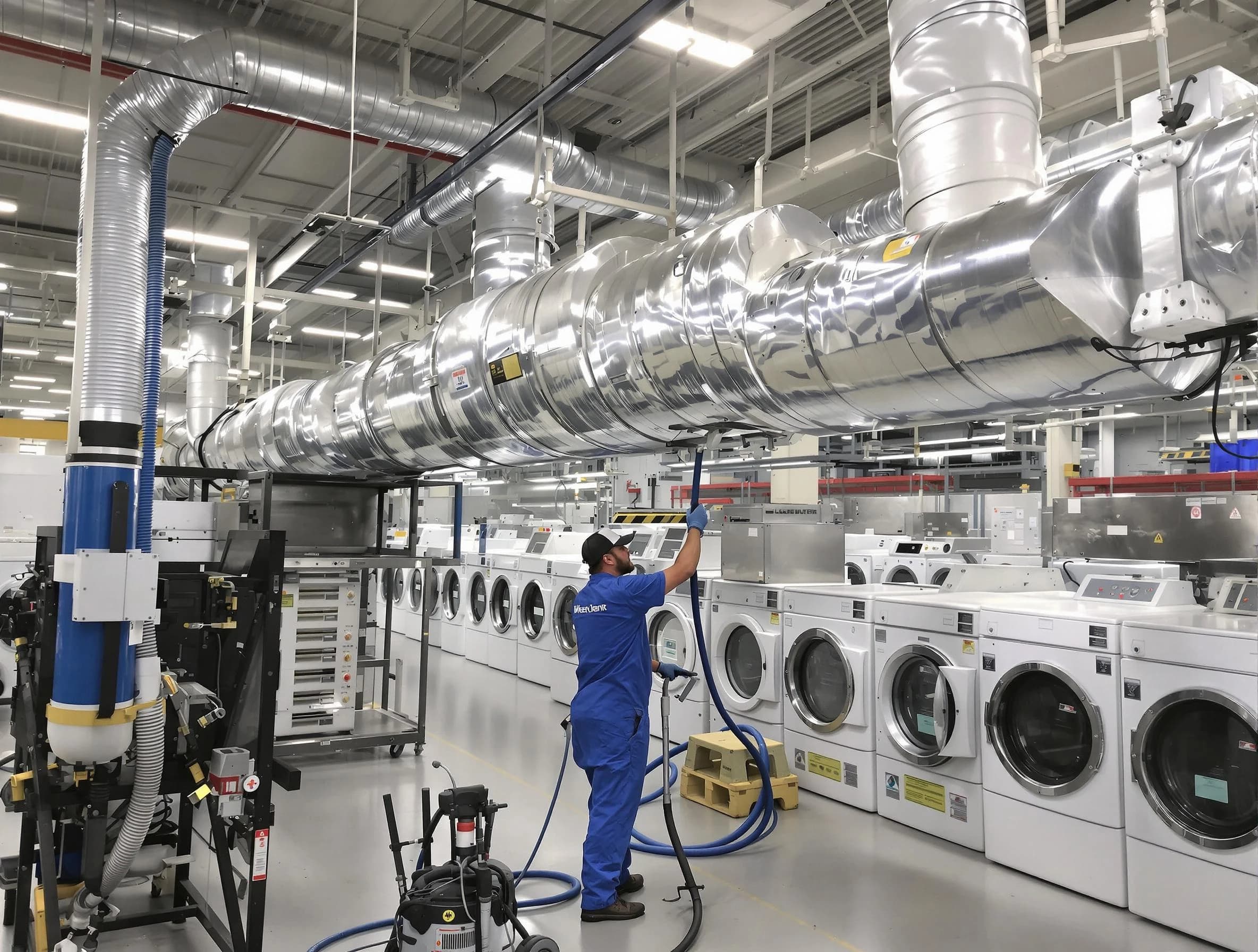 Buford Dryer Vent Cleaning team performing heavy-duty industrial dryer vent cleaning in Buford