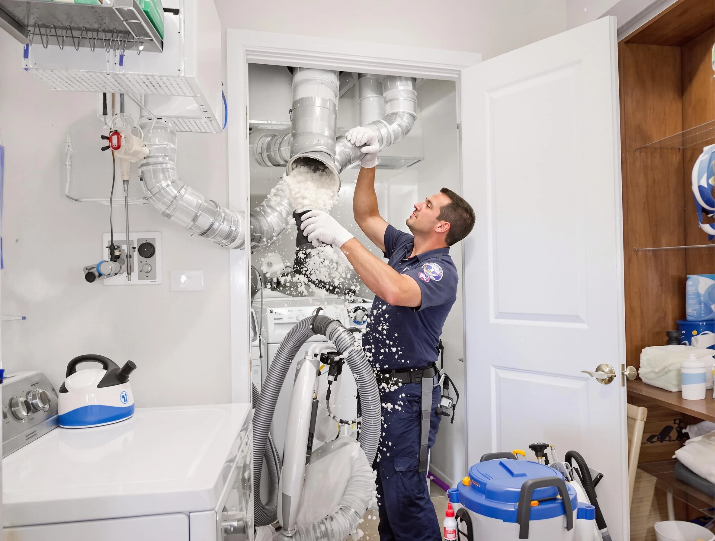 Buford Dryer Vent Cleaning technician delivering thorough residential dryer vent cleaning service in Buford